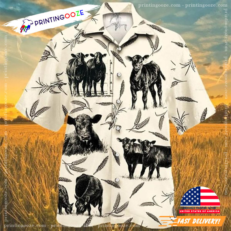 Cattle Farm Hawaiian - Adult & Kids T-Shirts, Sweatshirts & Hoodies apparel design preview 1
