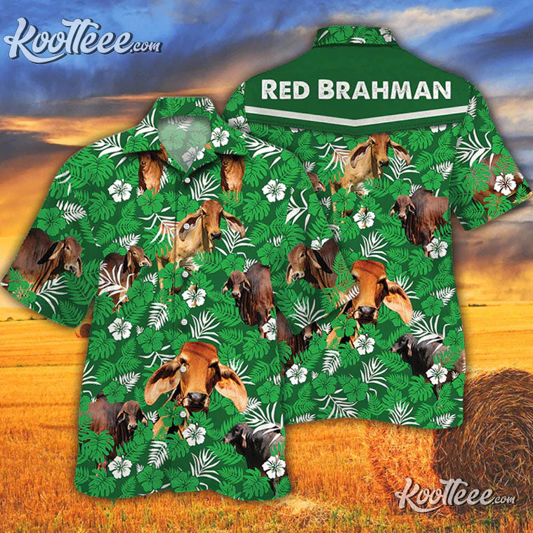 Cattle Lovers Green Floral Trendy Hawaiian - Adult & Kids T-Shirts, Sweatshirts & Hoodies apparel design preview 1
