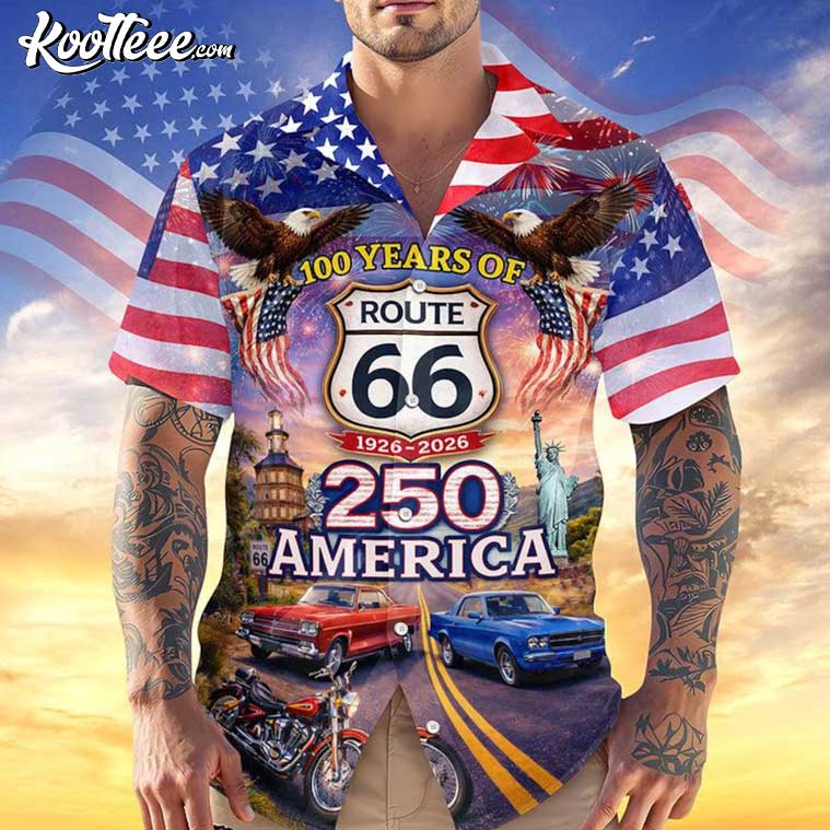 Celebrate 100 Years Of Road Route 66 Custom Car Photo - Adult & Kids T-Shirts, Sweatshirts & Hoodies apparel design preview 1