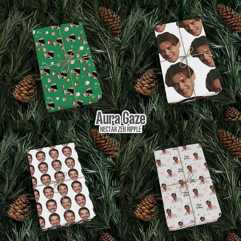 Celebrity Crush Wrapping Paper Pedro Pascal Conrad - Adult & Kids T-Shirts, Sweatshirts & Hoodies apparel design preview 1