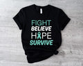 Cervical Cancer Awareness Fight Believe Hope Survive - Adult & Kids T-Shirts, Sweatshirts & Hoodies apparel design preview 1