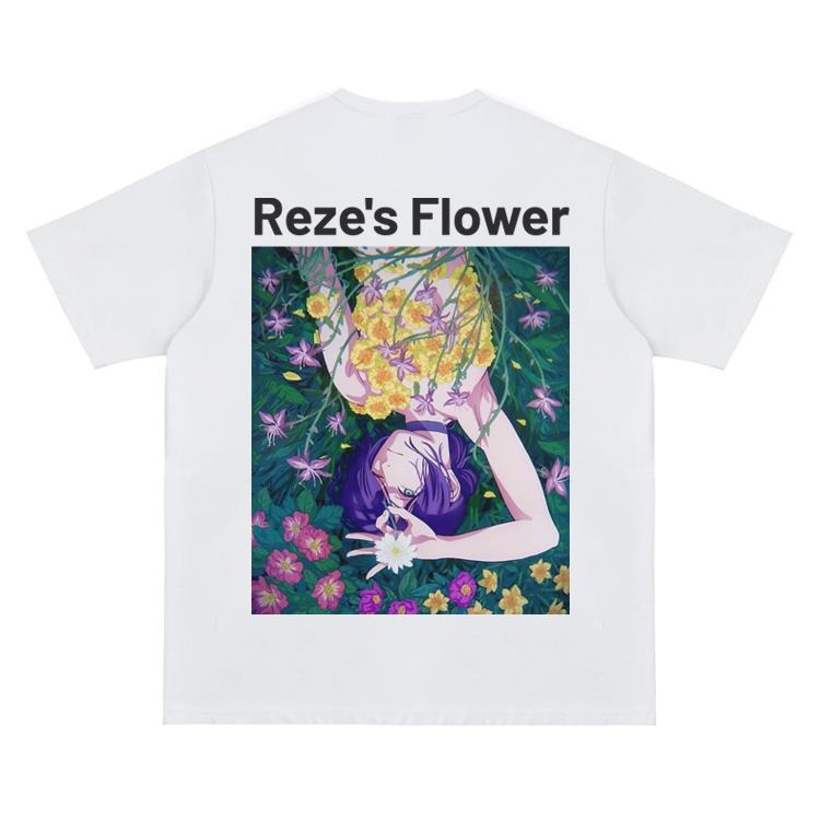 Chainsaw Man "Reze Flowers" Vintage Anime 100% Cotton - Adult & Kids T-Shirts, Sweatshirts & Hoodies apparel design preview 1