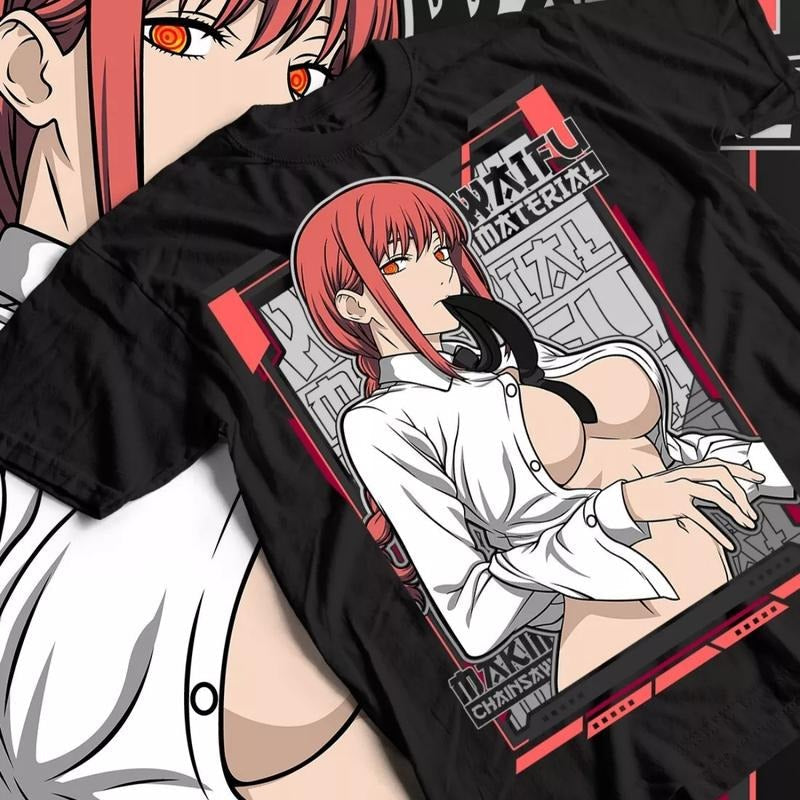 Chainsaw Man Anime Makima Kaiwaii Waifu Material - Adult & Kids T-Shirts, Sweatshirts & Hoodies apparel design preview 1