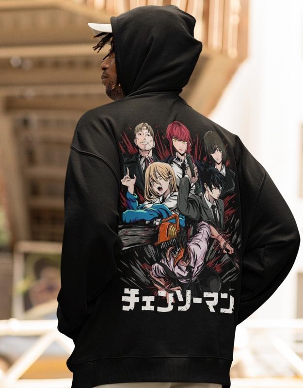 Chainsaw Man Denji Makima Manga Back Pochita Anime - Adult & Kids T-Shirts, Sweatshirts & Hoodies apparel design preview 1