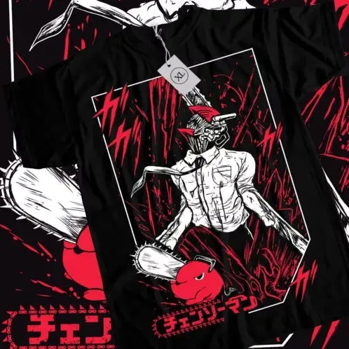 Chainsaw Man Anime CSM Denji Power Black All Size - Adult & Kids T-Shirts, Sweatshirts & Hoodies apparel design preview 1