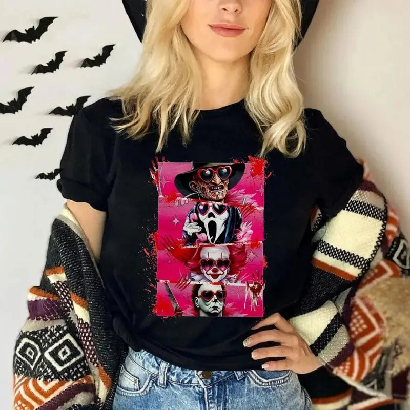 Character Horror Movies Kwaii Glass Pink Halloween - Adult & Kids T-Shirts, Sweatshirts & Hoodies apparel design preview 1