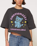 Emotionally Unavailable Cat Oversized - Adult & Kids T-Shirts, Sweatshirts & Hoodies apparel design preview 1