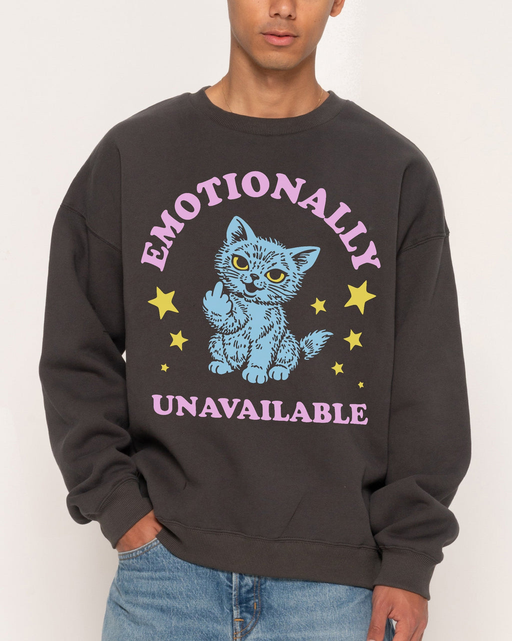 Emotionally Unavailable Cat - Adult & Kids T-Shirts, Sweatshirts & Hoodies apparel design preview 1