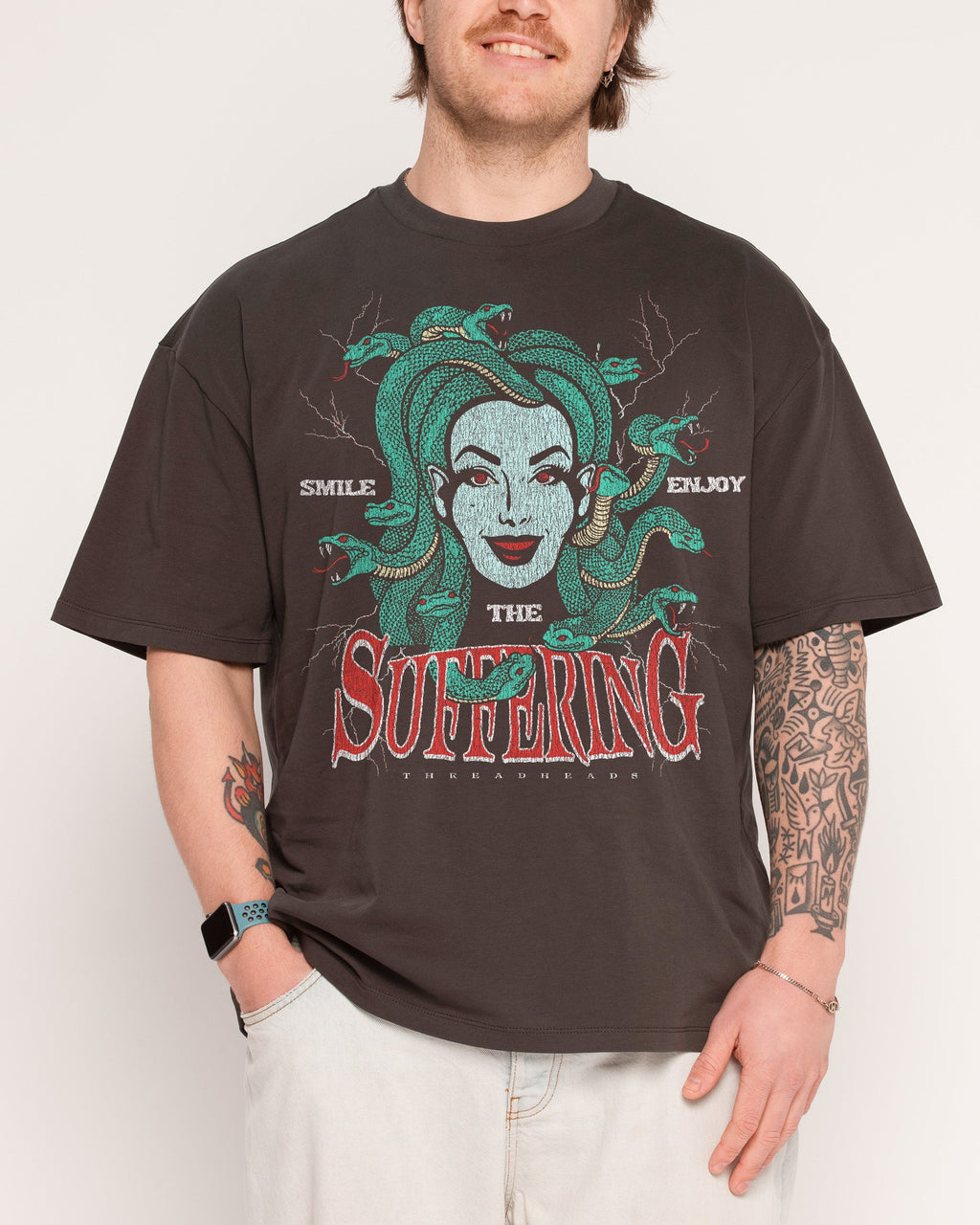 Smile Suffering Oversized - Adult & Kids T-Shirts, Sweatshirts & Hoodies apparel design preview 1