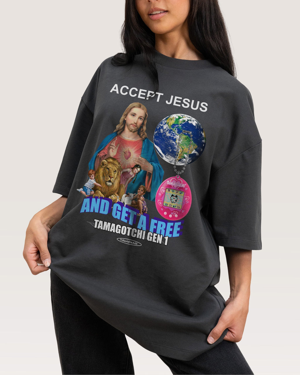 Accept Jesus Oversized - Adult & Kids T-Shirts, Sweatshirts & Hoodies apparel design preview 1