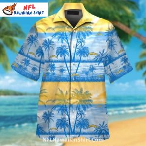 Chargers Hawaiian With Sunset And Palm Trees - Adult & Kids T-Shirts, Sweatshirts & Hoodies apparel design preview 1