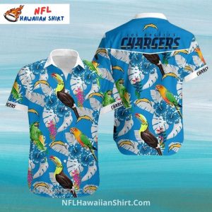 Chargers Parrot And Tropical Leaves Hawaiian - Adult & Kids T-Shirts, Sweatshirts & Hoodies apparel design preview 1