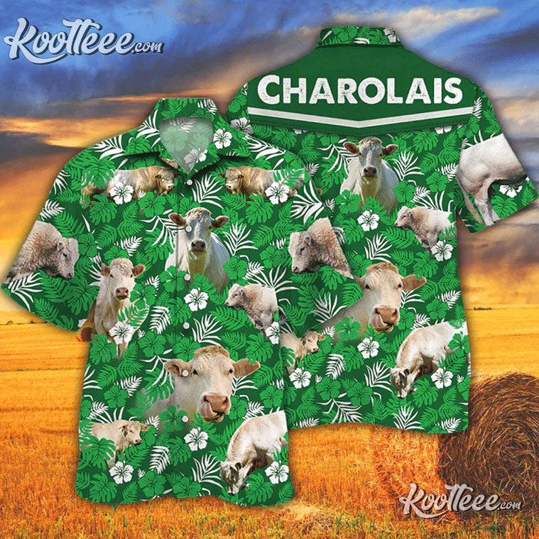 Charolais Cow Trendy For Men Women Hawaiian - Adult & Kids T-Shirts, Sweatshirts & Hoodies apparel design preview 1