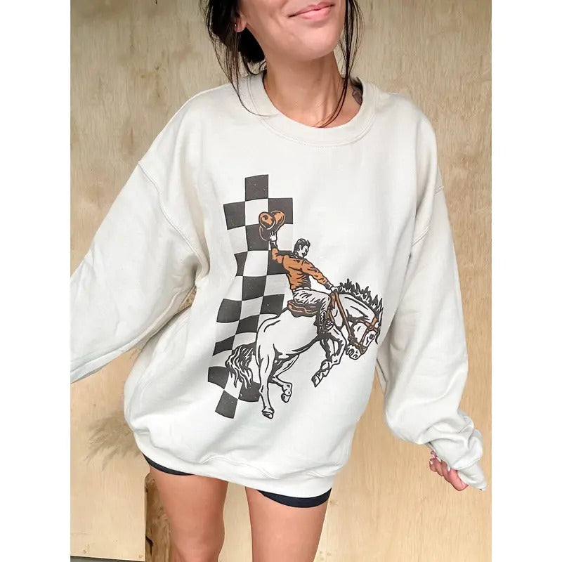 Checker Cowboy Top - Adult & Kids T-Shirts, Sweatshirts & Hoodies apparel design preview 1