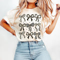 Checkered Coquette Bow Black White Retro Preppy Girly - Adult & Kids T-Shirts, Sweatshirts & Hoodies apparel design preview 1