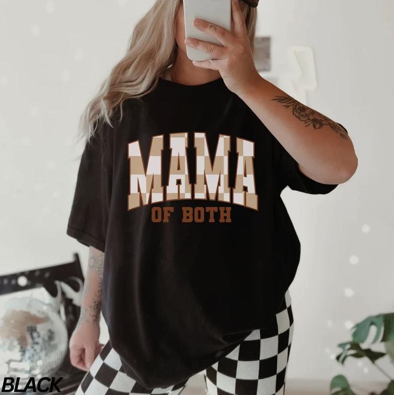 Checkered Mama Both Boho Cute Mom Varsity Letter New - Adult & Kids T-Shirts, Sweatshirts & Hoodies apparel design preview 1