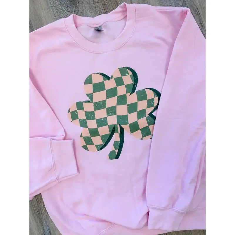 Checkered Shamrock Top - Adult & Kids T-Shirts, Sweatshirts & Hoodies apparel design preview 1