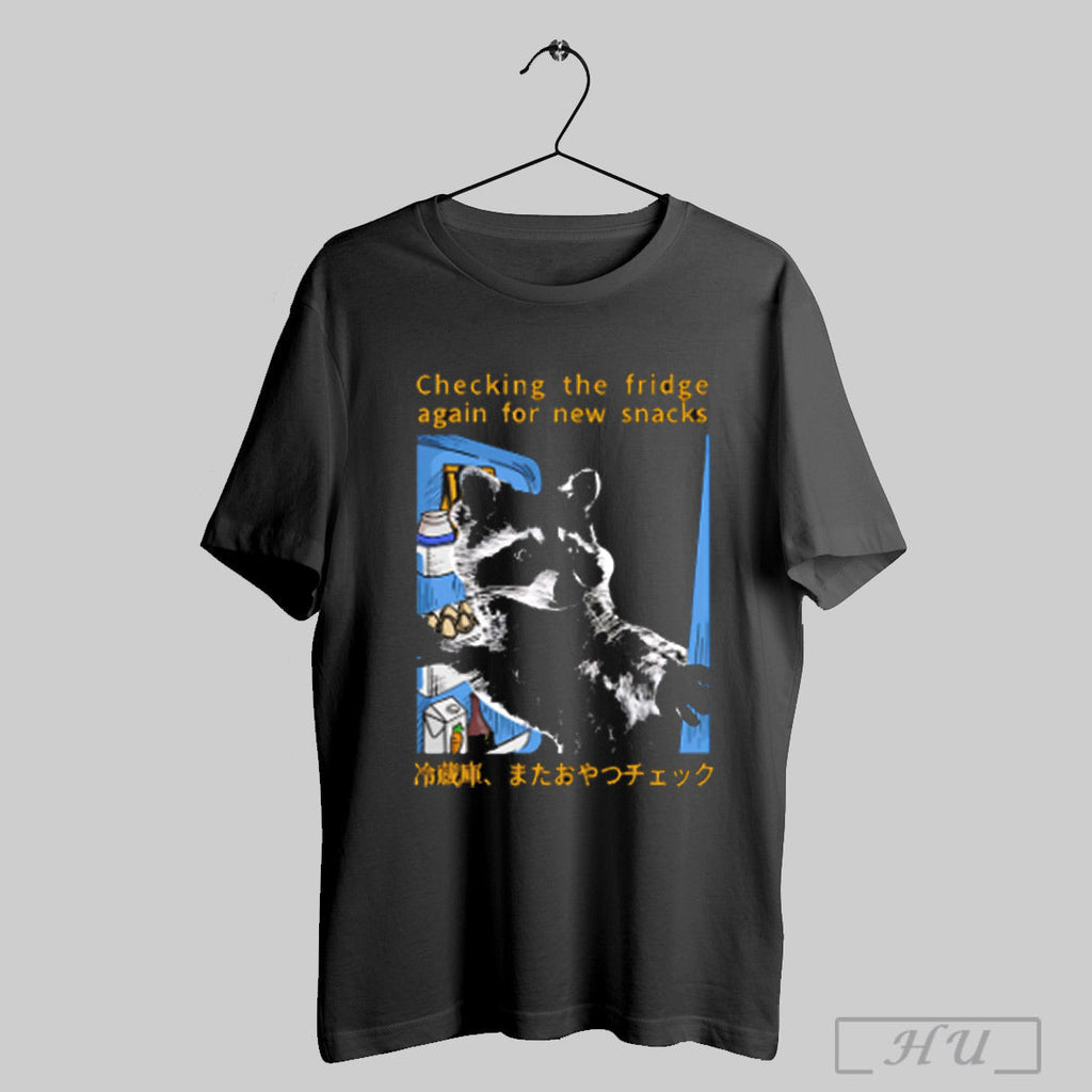 Checking The Fridge Again For New Snacks Raccoon - Adult & Kids T-Shirts, Sweatshirts & Hoodies apparel design preview 1