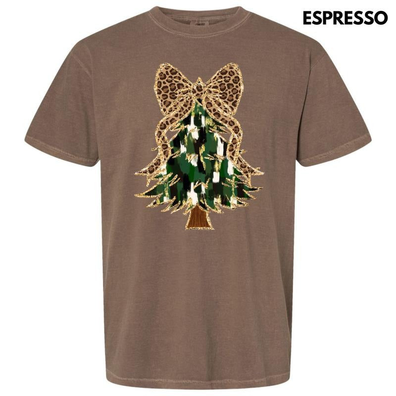 Cheetah Bow Brushstroke Tree Comfort Colors 'NLB' - Adult & Kids T-Shirts, Sweatshirts & Hoodies apparel design preview 1