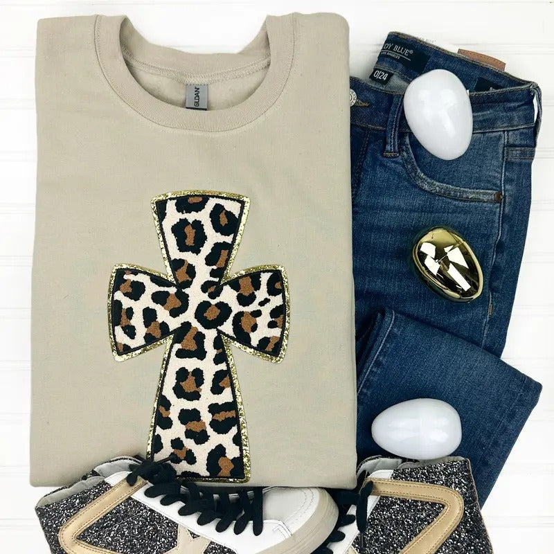 Cheetah CROSS Chenille Patch - Adult & Kids T-Shirts, Sweatshirts & Hoodies apparel design preview 1
