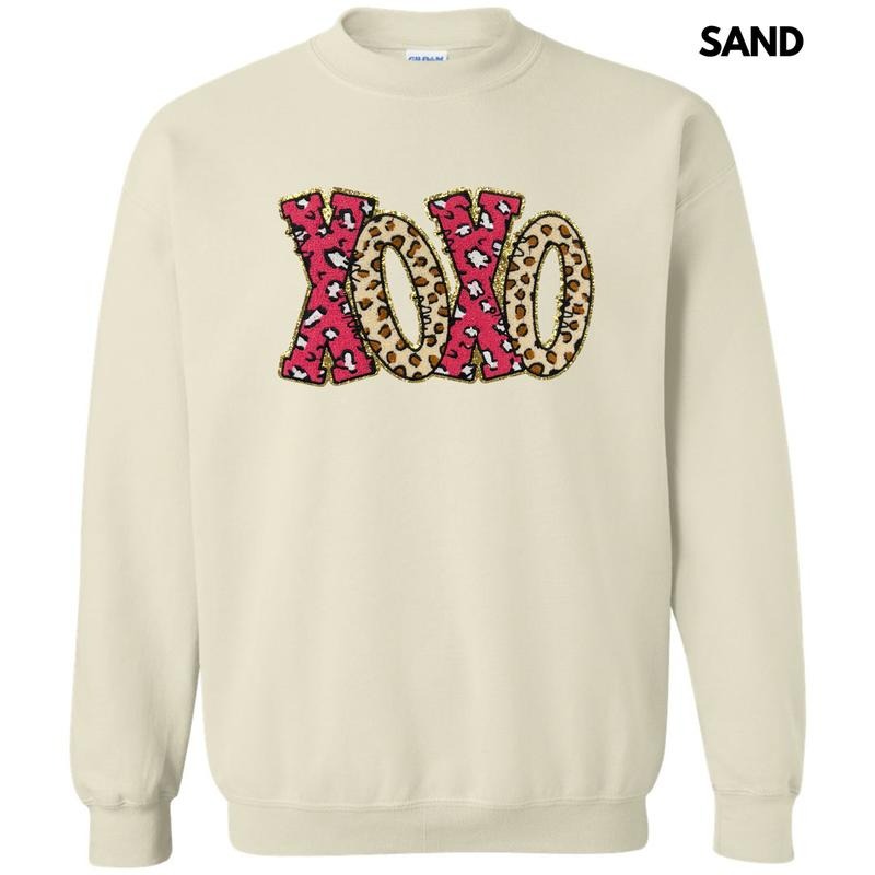 Chenille Leopard XOXO Patch - Adult & Kids T-Shirts, Sweatshirts & Hoodies apparel design preview 1