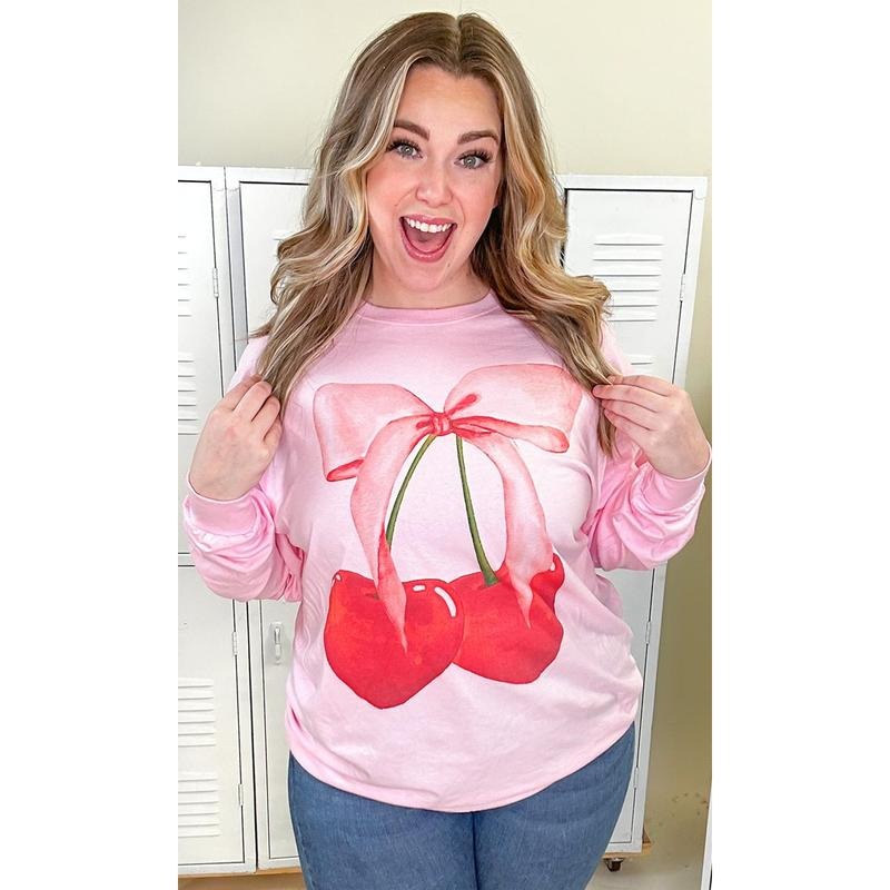 Cherry Bow - Adult & Kids T-Shirts, Sweatshirts & Hoodies apparel design preview 1