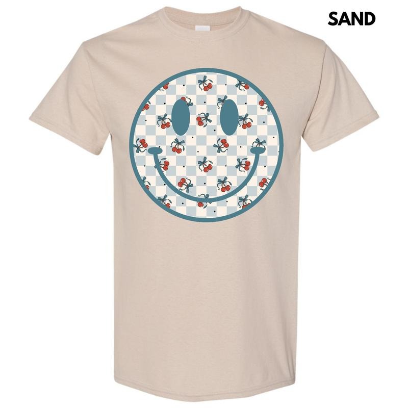 Cherry Checkered Happy Face Gildan Short Sleeve 'NLB' - Adult & Kids T-Shirts, Sweatshirts & Hoodies apparel design preview 1