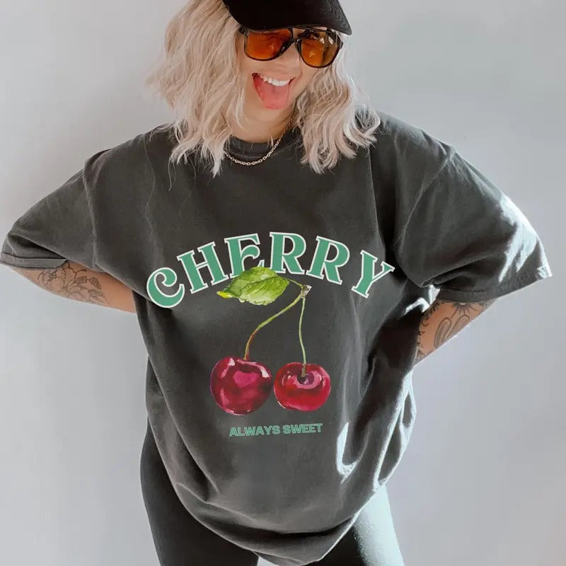 Cherry Cute Boho Cool Fruit - Adult & Kids T-Shirts, Sweatshirts & Hoodies apparel design preview 1