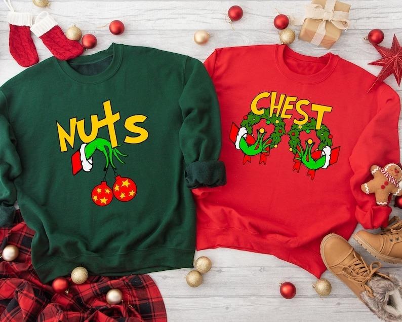 Chest Nuts Couples Matching Humor Family Funny Saying - Adult & Kids T-Shirts, Sweatshirts & Hoodies apparel design preview 1