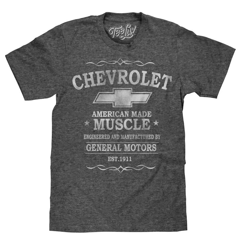 Chevrolet American Made Muscle Gray - Adult & Kids T-Shirts, Sweatshirts & Hoodies apparel design preview 1