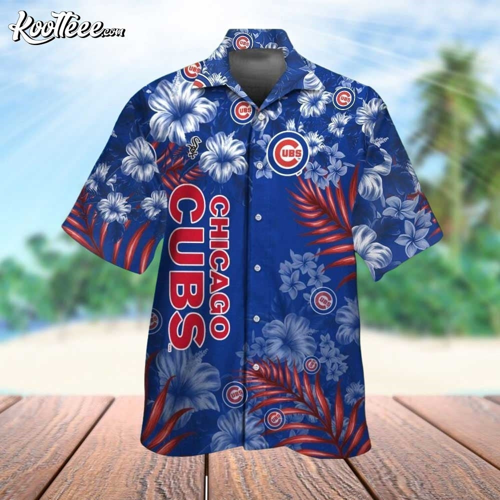 Chicago Cubs Baseball Floral Aloha Hawaiian - Adult & Kids T-Shirts, Sweatshirts & Hoodies apparel design preview 1