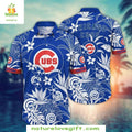Chicago Cubs Hawaiian Blue White Floral Print - Adult & Kids T-Shirts, Sweatshirts & Hoodies apparel design preview 1