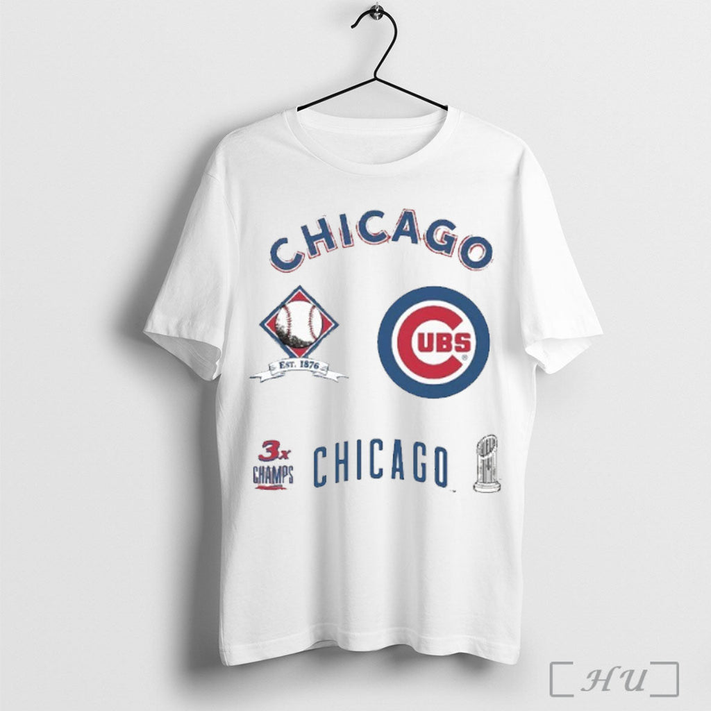 Chicago Cubs Defined 3x Champions - Adult & Kids T-Shirts, Sweatshirts & Hoodies apparel design preview 1