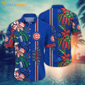 Chicago Cubs MLB Flower Drawing Pattern Hawaiian - Adult & Kids T-Shirts, Sweatshirts & Hoodies apparel design preview 1