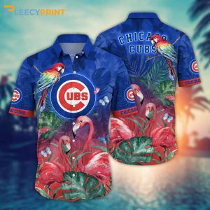 Chicago Cubs MLB Hawaiian Pool Days Flamingo Parrot - Adult & Kids T-Shirts, Sweatshirts & Hoodies apparel design preview 1