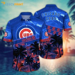Chicago Cubs MLB Sky Palm Trees Hawaiian - Adult & Kids T-Shirts, Sweatshirts & Hoodies apparel design preview 1