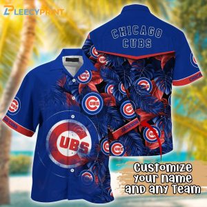Chicago Cubs MLB Tropical Leaves Pattern Summer - Adult & Kids T-Shirts, Sweatshirts & Hoodies apparel design preview 1