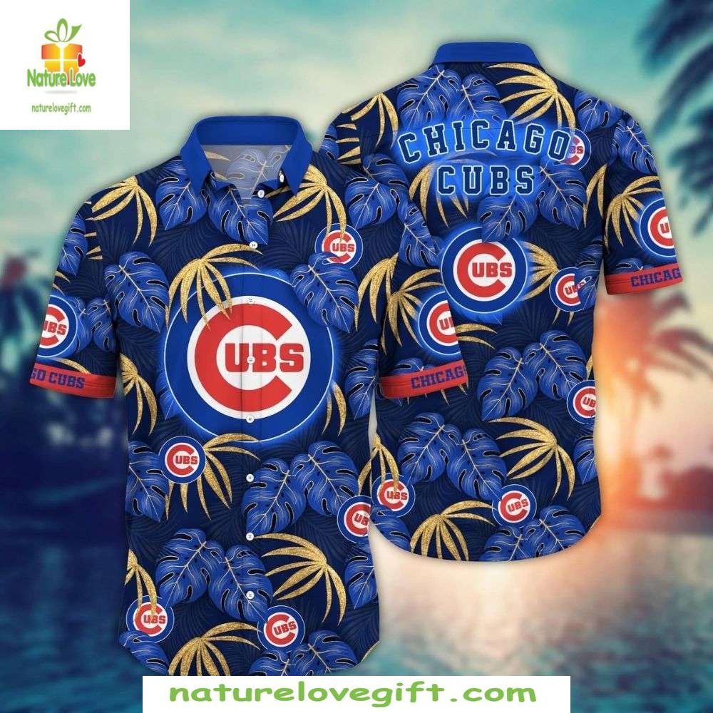 Chicago Cubs MLB Hawaiian Tropical Night Baseball - Adult & Kids T-Shirts, Sweatshirts & Hoodies apparel design preview 1