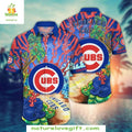 Chicago Cubs Hawaiian Retro Wave Psychedelic Baseball - Adult & Kids T-Shirts, Sweatshirts & Hoodies apparel design preview 1