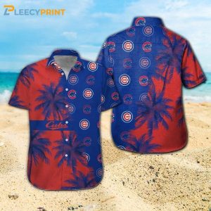 Chicago Cubs Red Blue Short Sleeve Tropical Hawaiian - Adult & Kids T-Shirts, Sweatshirts & Hoodies apparel design preview 1