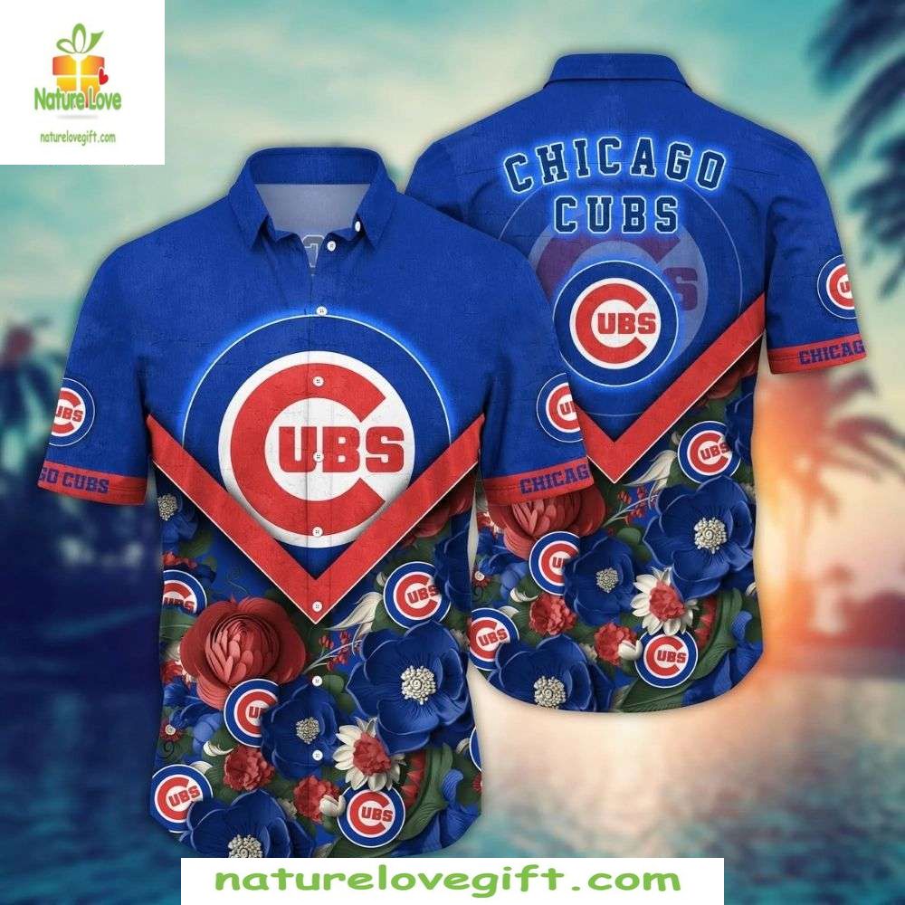 Chicago Cubs Hawaiian MLB Team Emblem Stylish - Adult & Kids T-Shirts, Sweatshirts & Hoodies apparel design preview 1