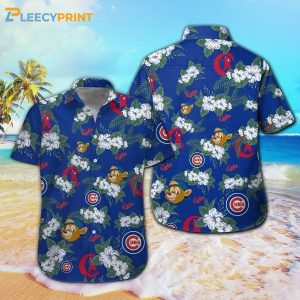 Chicago Cubs Short Sleeve Tropical Retro Hawaiian - Adult & Kids T-Shirts, Sweatshirts & Hoodies apparel design preview 1