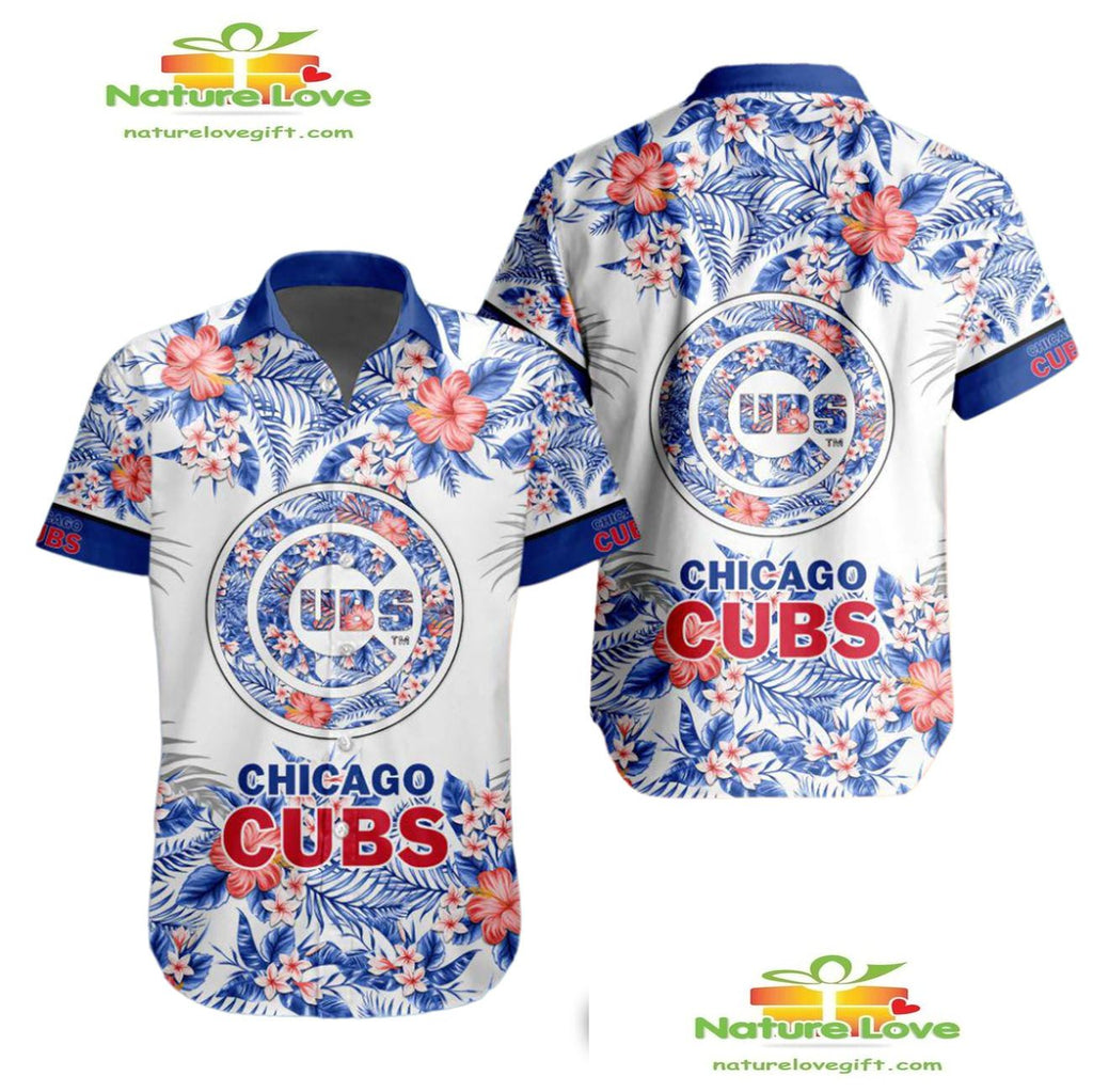 Chicago Cubs Hawaiian Tropical Flower Aloha for Men - Adult & Kids T-Shirts, Sweatshirts & Hoodies apparel design preview 1