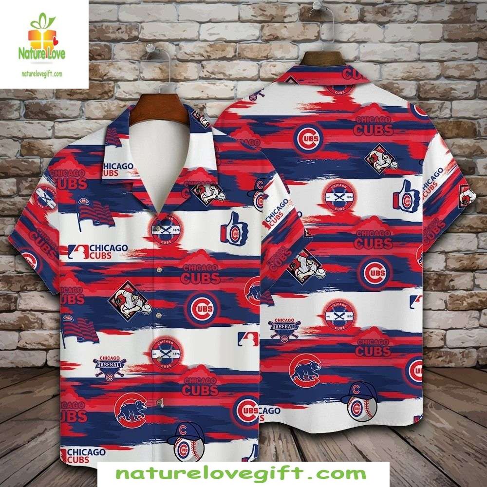 Chicago Cubs MLB Hawaiian Stylish Baseball Apparel - Adult & Kids T-Shirts, Sweatshirts & Hoodies apparel design preview 1