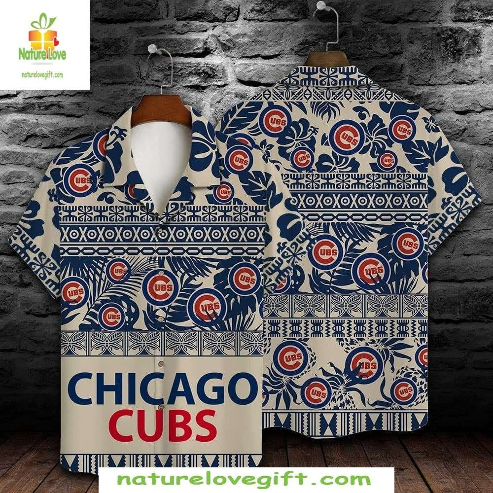 Chicago Cubs Hawaiian African Pattern Stylish - Adult & Kids T-Shirts, Sweatshirts & Hoodies apparel design preview 1