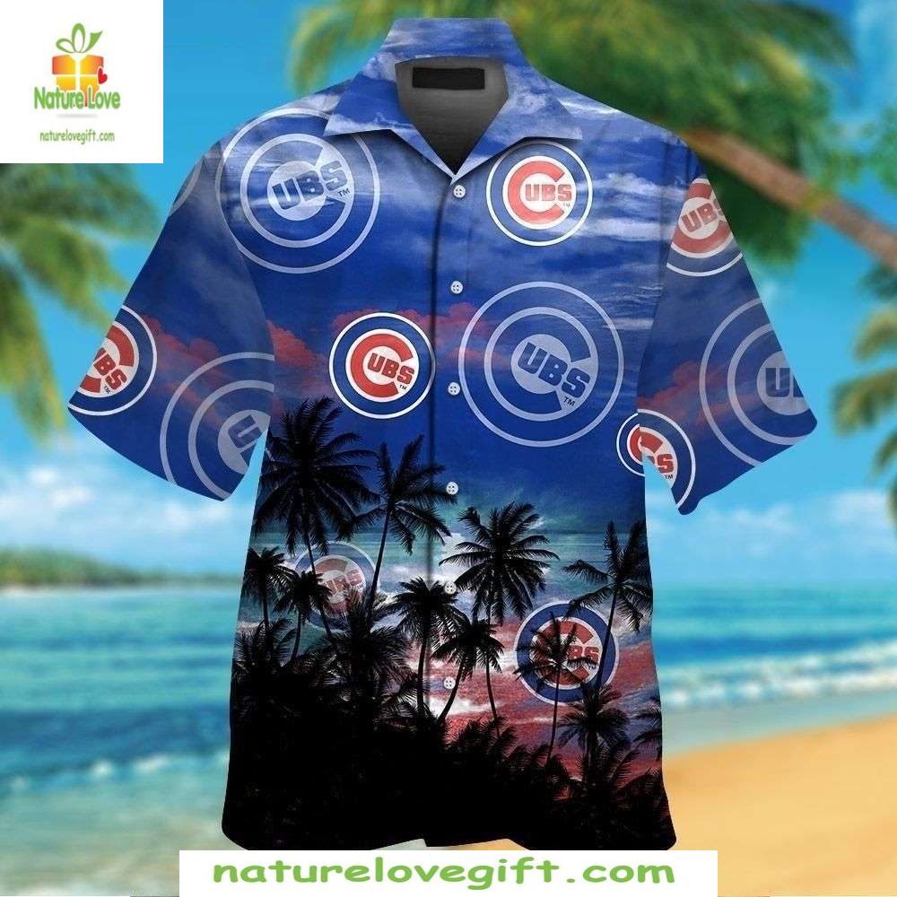 Chicago Cubs Hawaiian Palm Silhouette Tropical - Adult & Kids T-Shirts, Sweatshirts & Hoodies apparel design preview 1
