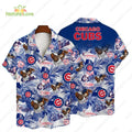 Chicago Cubs Tropical Leaves Mascot MLB Hawaiian - Adult & Kids T-Shirts, Sweatshirts & Hoodies apparel design preview 1