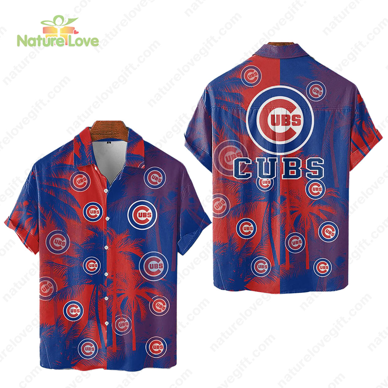 Chicago Cubs Tropical Palm Trees MLB Hawaiian - Adult & Kids T-Shirts, Sweatshirts & Hoodies apparel design preview 1