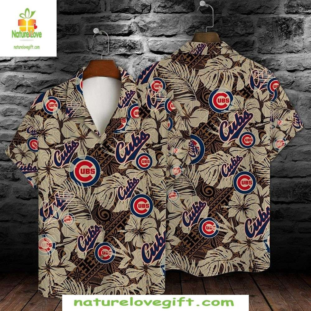 Chicago Cubs Hawaiian Tropical Tiki Print MLB - Adult & Kids T-Shirts, Sweatshirts & Hoodies apparel design preview 1