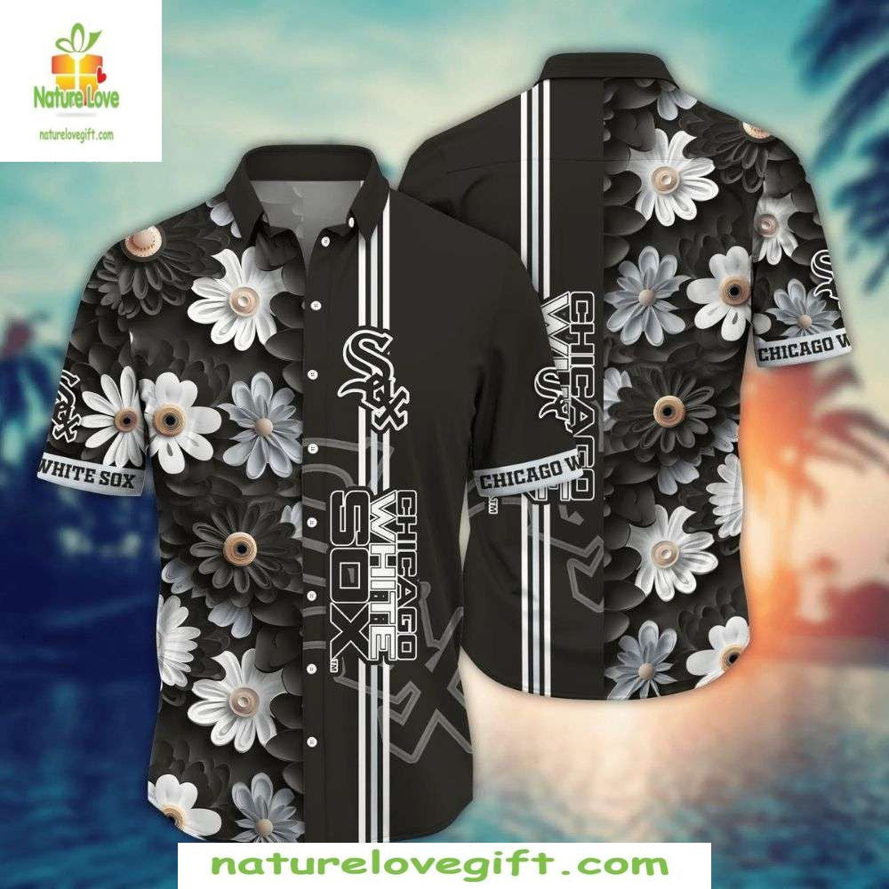 MLB Chicago White Sox Floral Aloha Stylish Baseball - Adult & Kids T-Shirts, Sweatshirts & Hoodies apparel design preview 1